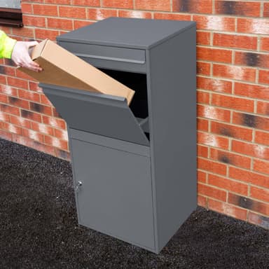 Grå XL Postlåda med Stöldskydd