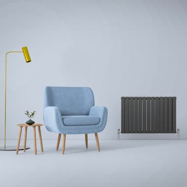 Designerradiatorer med Platta Paneler Mörkgrå 600mm x 910mm