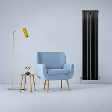 Designerradiatorer med Platta Paneler Svarta 1800mm x 420mm