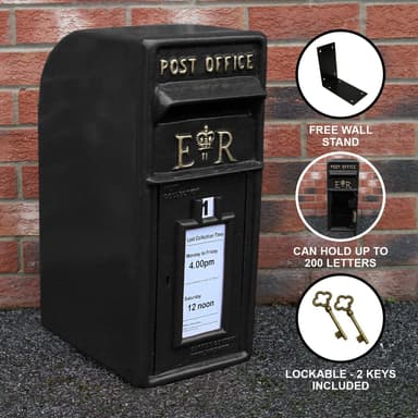 Svart Royal Mail Postbox
