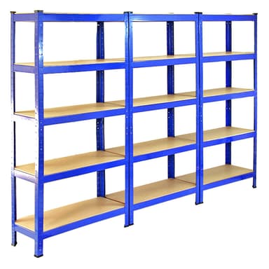 Monster Racking T-Rax Robusta Hyllor, Blå , 75 cm B, 30 cm D, Set om 3