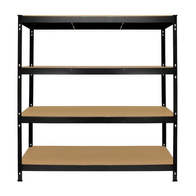Monsterställ Q-Rax Heavy Duty förvaringshyllor, 160 cm B, 60 cm D, svart