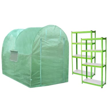 19mm 2.5m x 2m Tunnelväxthus med 2 Växthushyllor