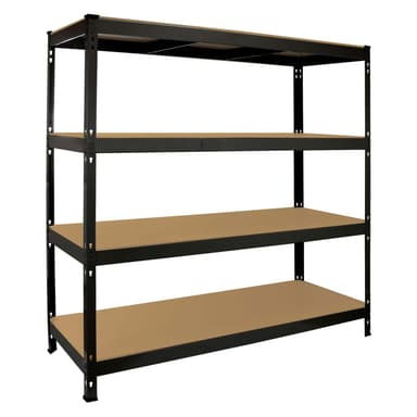 Monsterställ Q-Rax Heavy Duty förvaringshyllor, 160 cm B, 60 cm D, svart