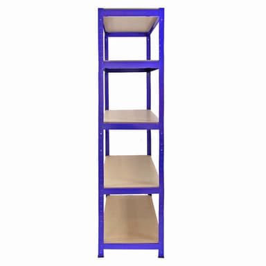 Monster Racking T-Rax metallförvaringshyllor, blå, 90 cm B, 45 cm D, set med 5