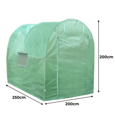 19mm 2.5m x 2m Tunnelväxthus med 2 Växthushyllor