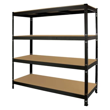 Monsterställ Q-Rax Heavy Duty förvaringshyllor, 160 cm B, 60 cm D, svart
