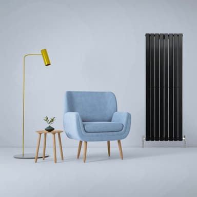 Designerradiatorer med Platta Paneler Svarta 1600mm x 560mm