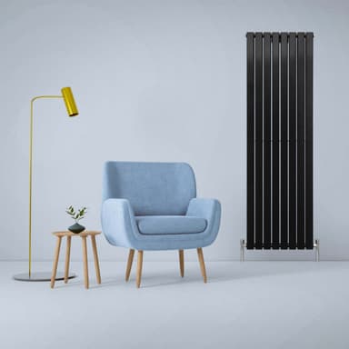 Designerradiatorer med Platta Paneler Svarta 1800mm x 560mm