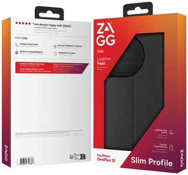 Zagg OnePlus 12 plånboksfodral (svart)