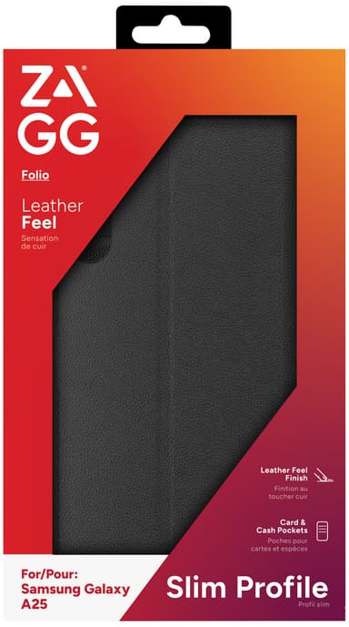 Zagg Samsung Galaxy A25 plånboksfodral (svart)