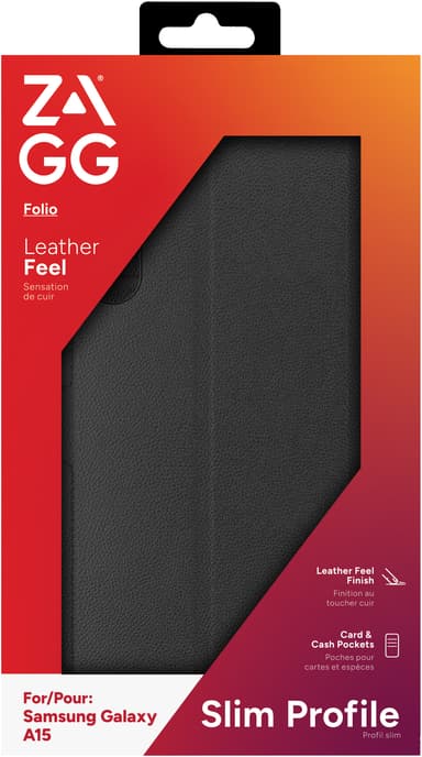 Zagg Samsung Galaxy A15 plånboksfodral (svart)