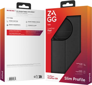 Zagg OnePlus 12R plånboksfodral (svart)