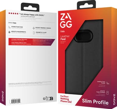 Zagg Nothing Phone 2a plånboksfodral (svart)