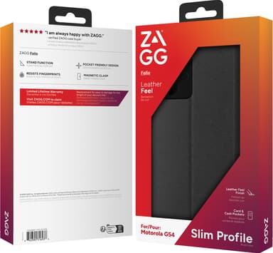 Zagg Motorola Moto G54 plånboksfodral (svart)