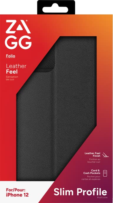 Zagg iPhone 12/12 Pro plånboksfodral (svart)