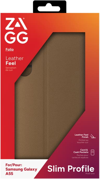 Zagg Samsung Galaxy A55 plånboksfodral (brunt)