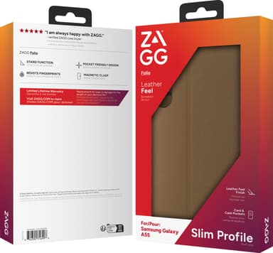 Zagg Samsung Galaxy A55 plånboksfodral (brunt)