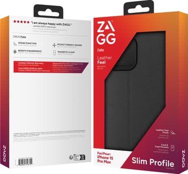 Zagg iPhone 15 Pro Max plånboksfodral (svart)