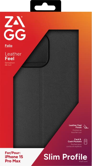 Zagg iPhone 15 Pro Max plånboksfodral (svart)