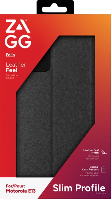 Zagg Motorola Moto e13 plånboksfodral (svart)