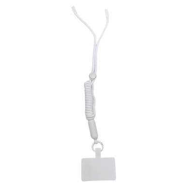 Mobilhalsband 5mm med fästbricka - Vit