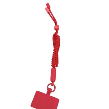 Mobilhalsband 5mm med fästbricka - Röd