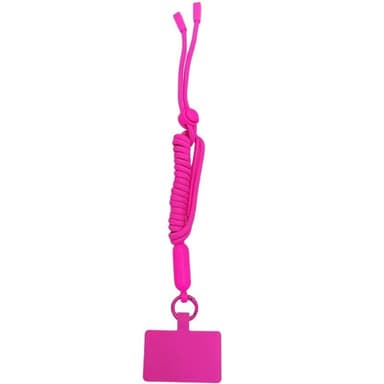 Mobilhalsband 5mm med fästbricka - Hot Pink