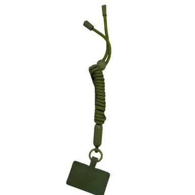 Mobilhalsband 5mm med fästbricka - Army