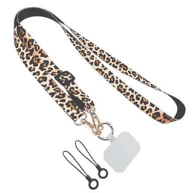 Mobilhalsband Leopard med fästbricka