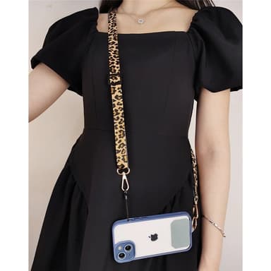 Mobilhalsband Leopard med fästbricka