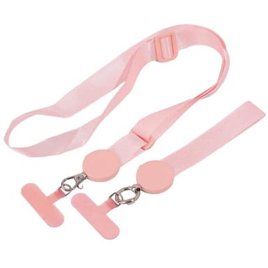 Mobilhalsband 2i1 med fästbricka - Blush Pink