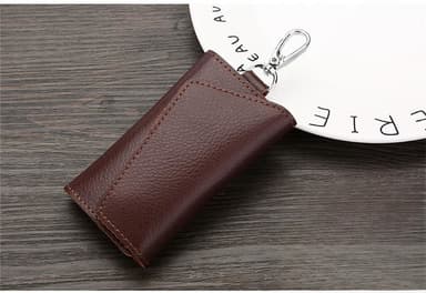 Nyckelring Bilnyckelhållare Organizer Pouch Brun
