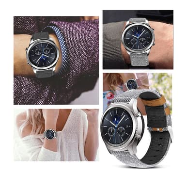 Klockarmband i äkta läder ersätter Samsung klocka Svart