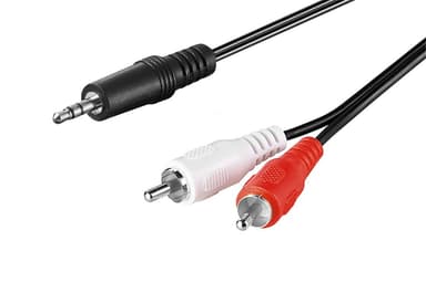Ljudadapterkabel AUX, 3,5 mm jack till stereo RCA plug, CU
