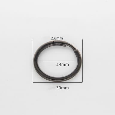 Runda karbinringar nyckelringar zinklegering 10-delar Svart 30 mm