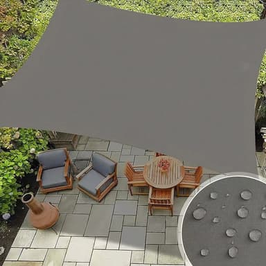 Vattentät Solsegel / Segelduk -  4x3 m Grå