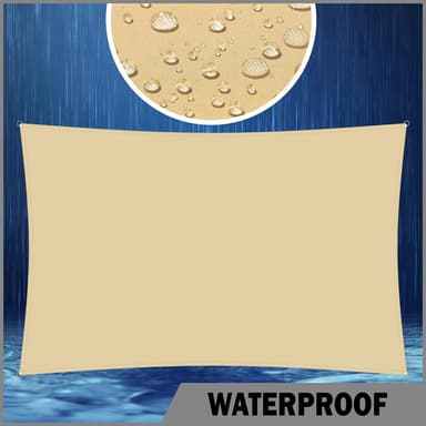Vattentät Solsegel / Segelduk -  4x3 m Beige