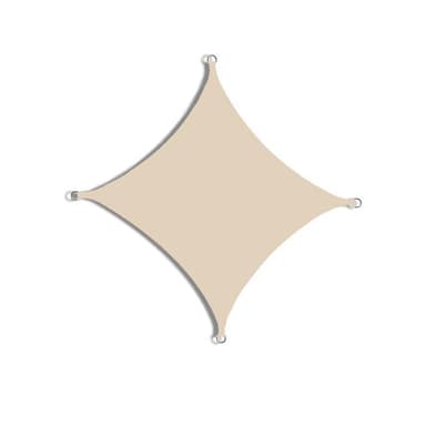 Vattentät Solsegel / Segelduk -  4x3 m Beige