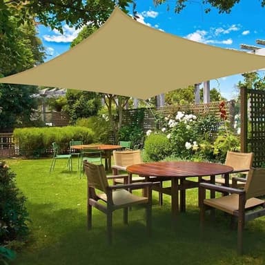 Vattentät Solsegel / Segelduk -  4x3 m Beige