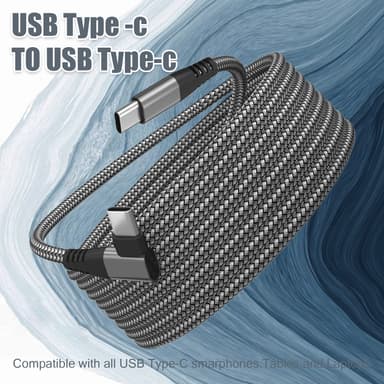 USB-C laddare med vinklad kontakt 60 W PD snabbladdning Svart 2 m