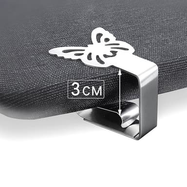 Dukklämmor / dukhållare med fjäril 4-pack Silver