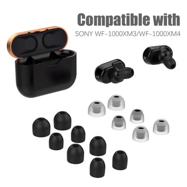 7 par öronkuddar för Sony WF-1000XM3/WF-1000XM4 Svart