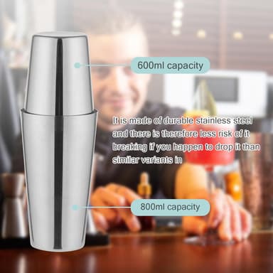 Cocktail set Dubbel shaker 750ml Rostfritt stål Silver 10 delar