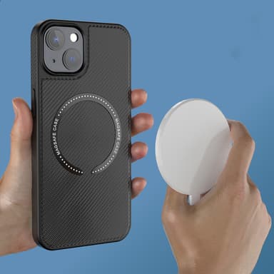 Magnetiskt Kolfiber Laddningsfodral för iPhone Svart iPhone 13
