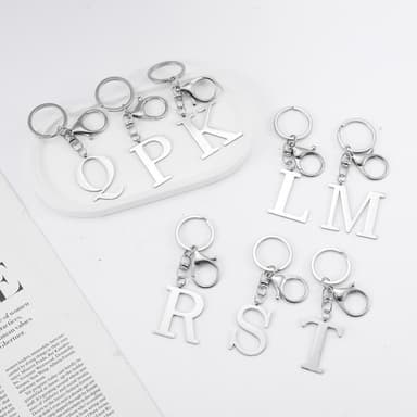 Modern Minimalistisk Bokstavsnyckelring i Rostfritt stål H