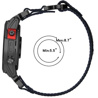 Garmin 22 mm Quick Release Nylonarmband Svart