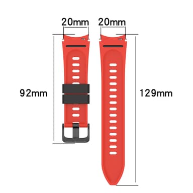 Samsung Galaxy Watch 4 Classic armband silikon Svart+röd