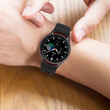 Samsung Galaxy Watch 4 Classic armband silikon Svart+röd