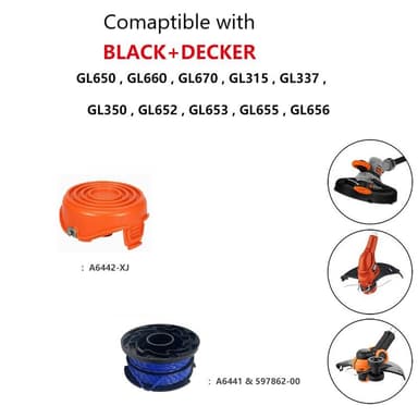 Trimmerspole för Black Decker GL650/GL660/GL670/GL315/GL337/GL350/GL65